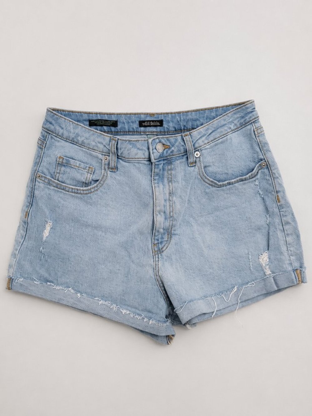 Wild Fable Super High Rise Blue Jean Shorts with Rolled Hem Sz 10